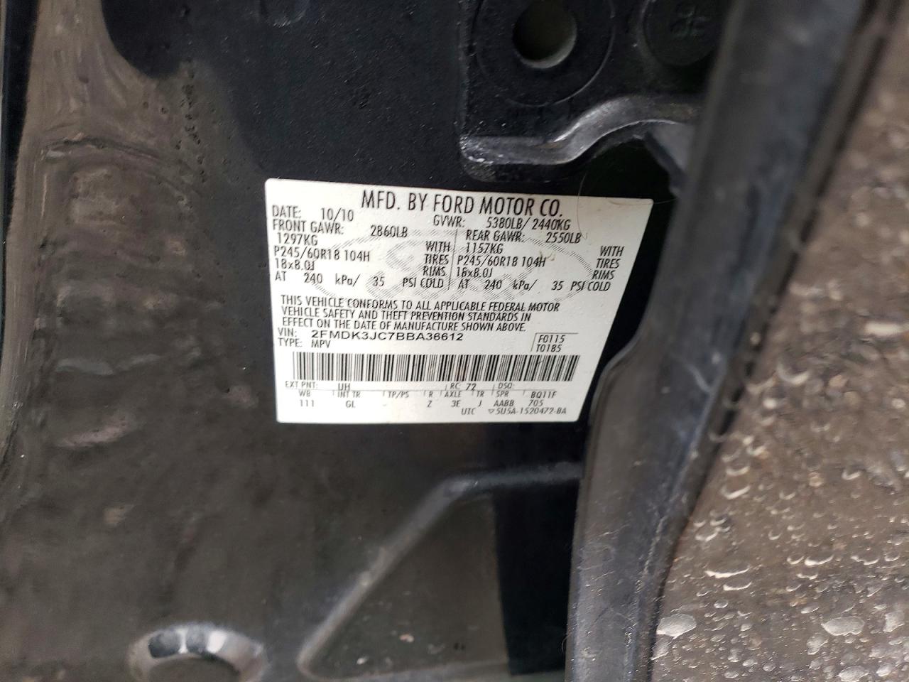 2011 FORD EDGE SEL photo 25