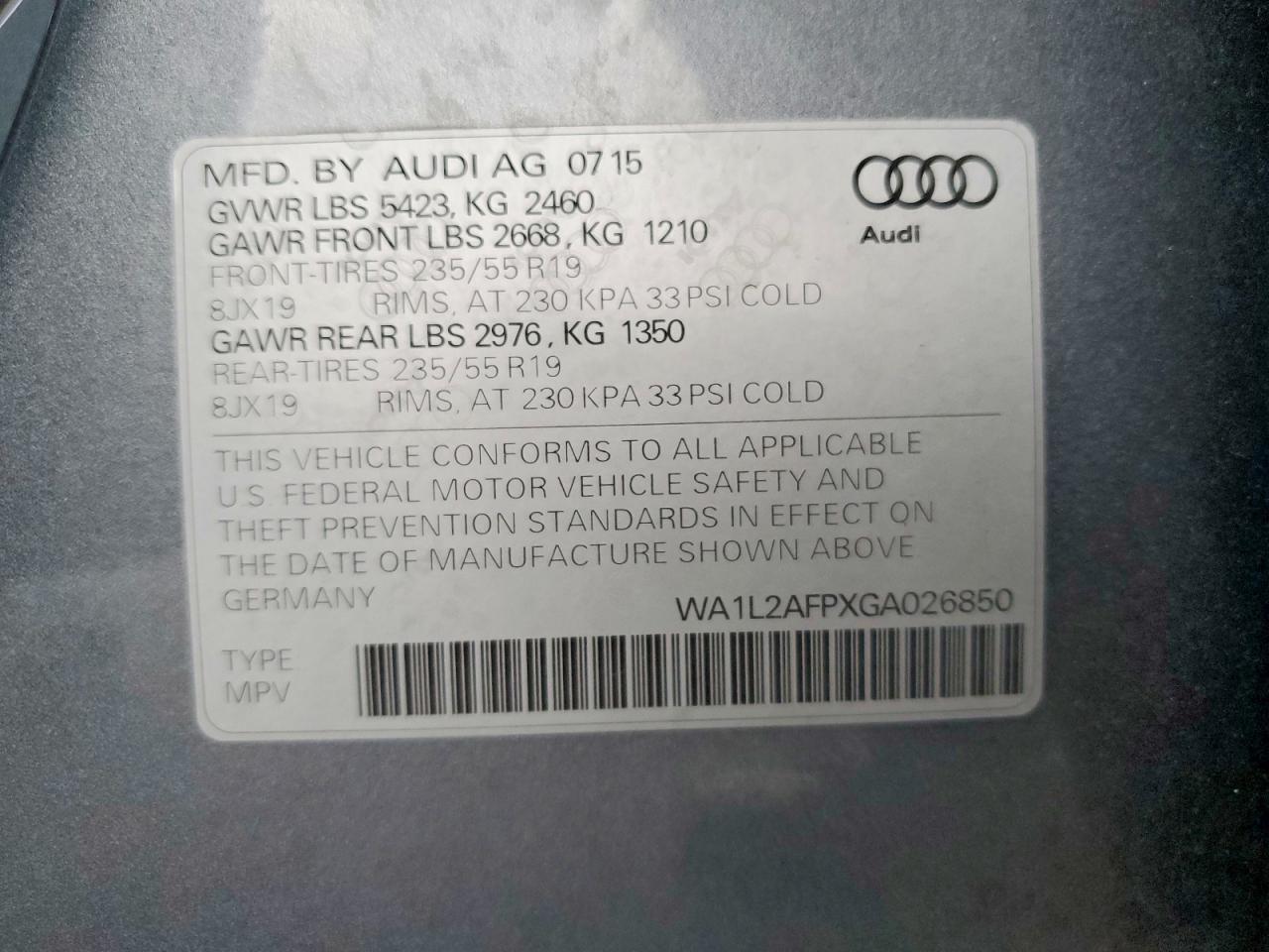 2016 AUDI Q5 PREMIUM PLUS photo 14