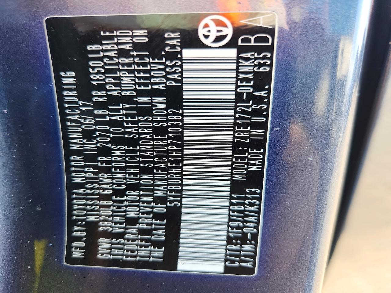 2017 TOYOTA COROLLA LE photo 13