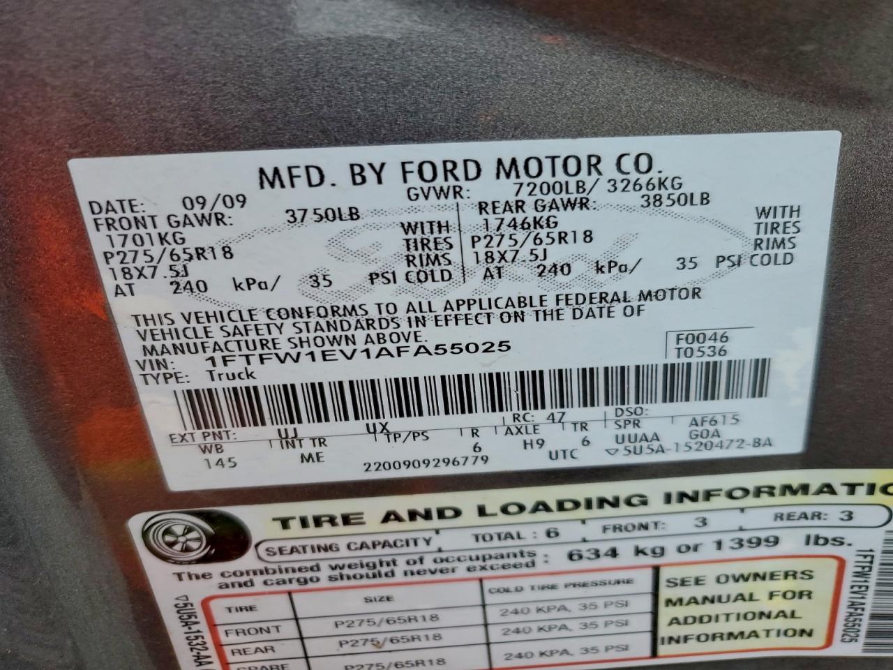 2010 FORD F150 SUPERCREW photo 12