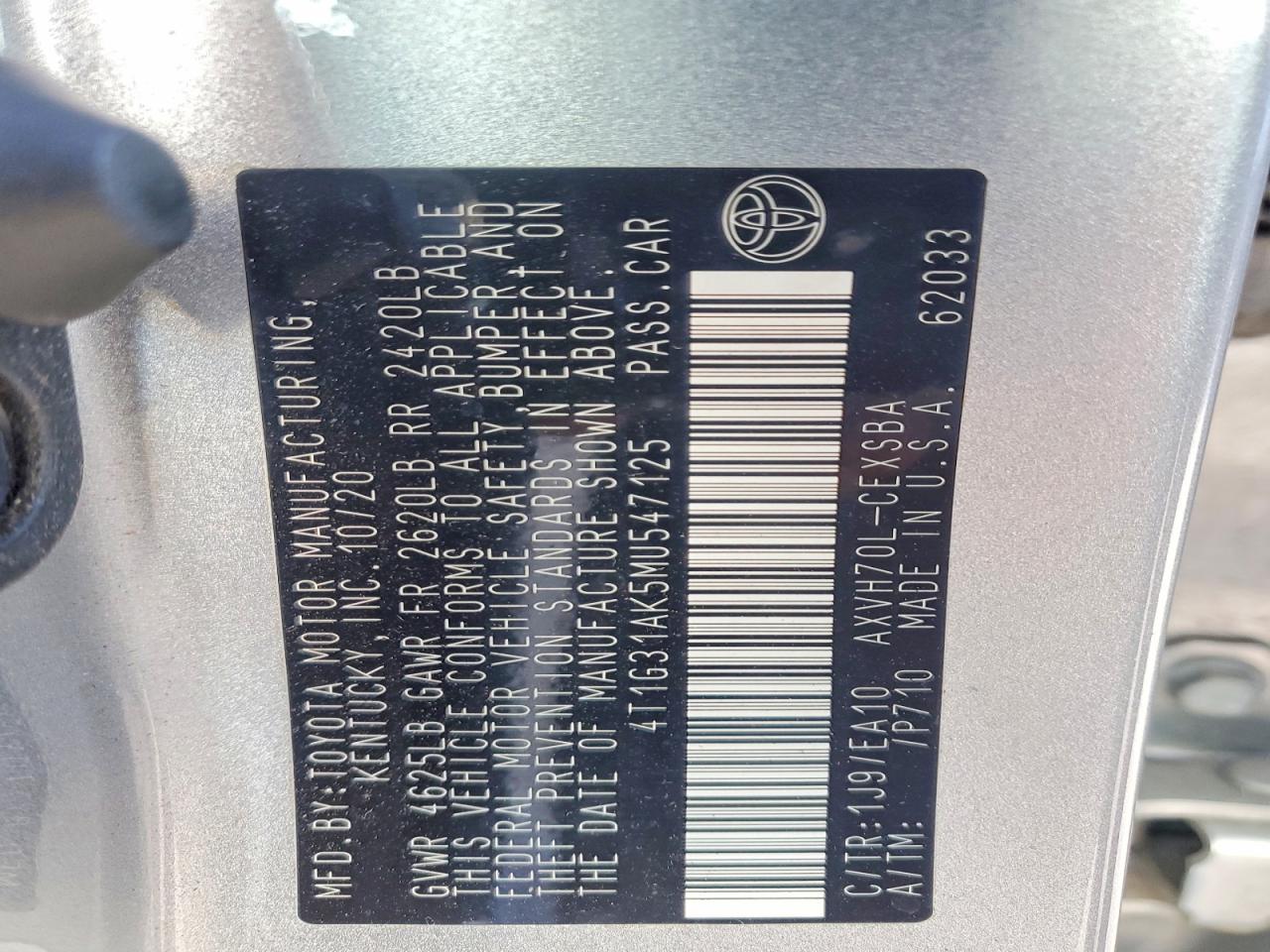 2021 TOYOTA CAMRY SE photo 12