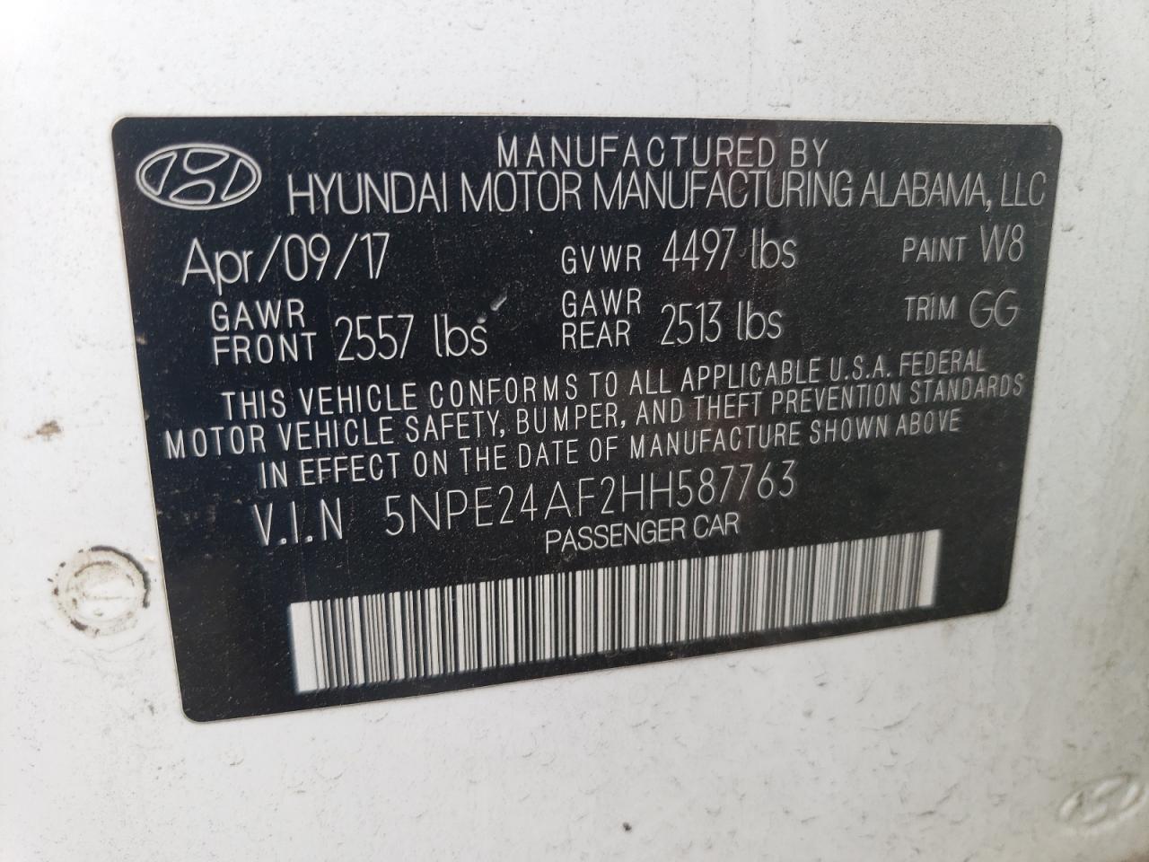 2017 HYUNDAI SONATA SE photo 12