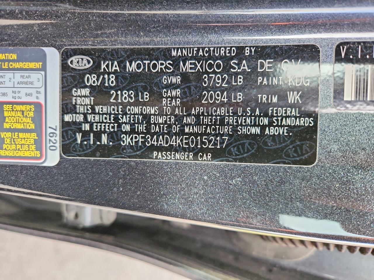 2019 KIA FORTE GT LINE photo 12