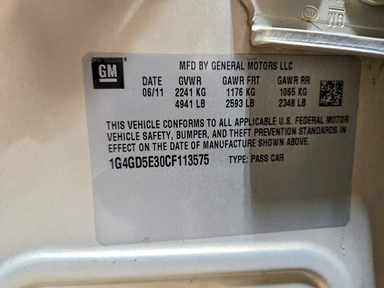 2012 BUICK LACROSSE PREMIUM photo 12