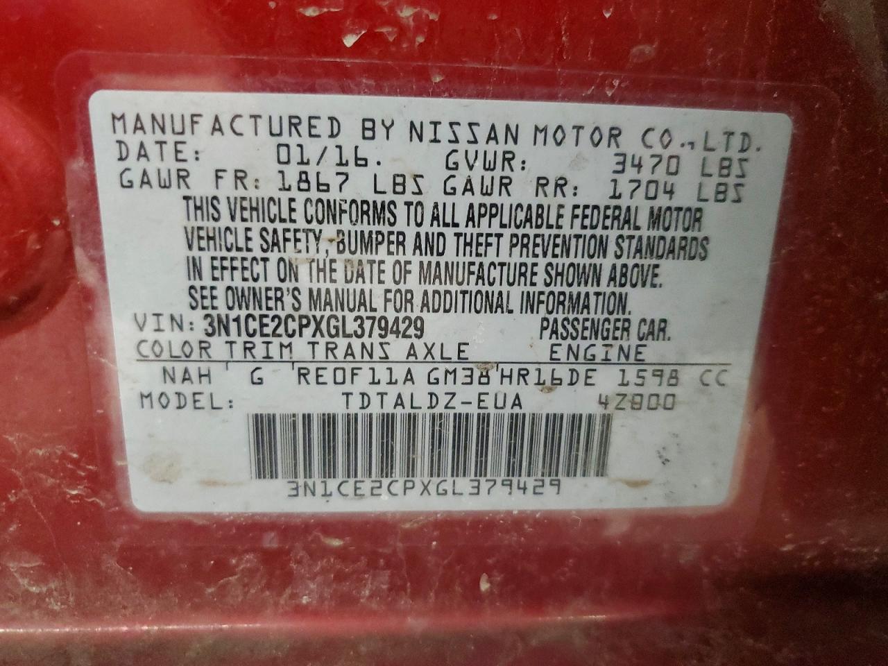 2016 NISSAN VERSA NOTE SV photo 23