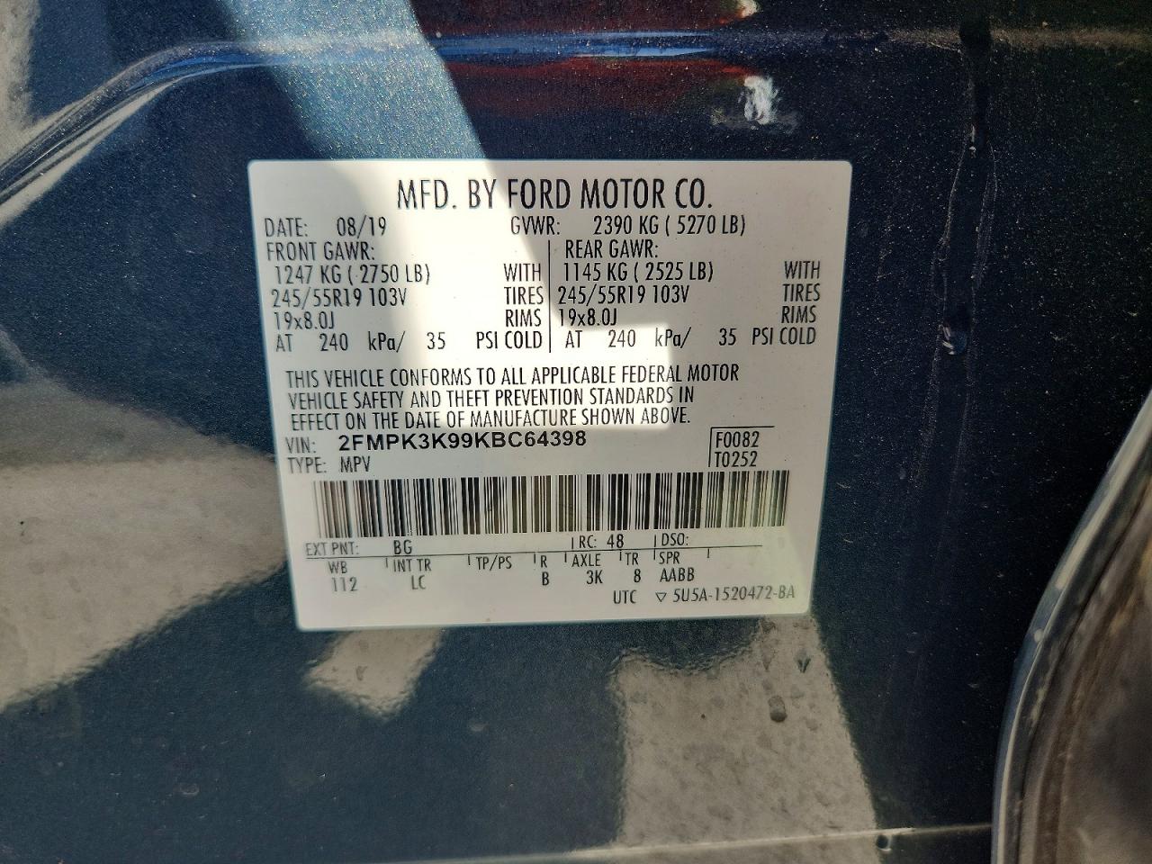 2019 FORD EDGE TITANIUM photo 13