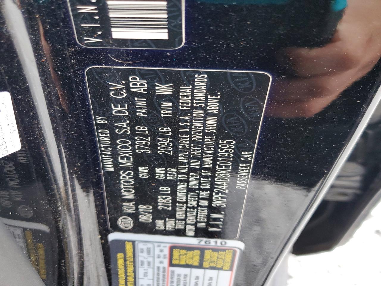 2019 KIA FORTE FE photo 12