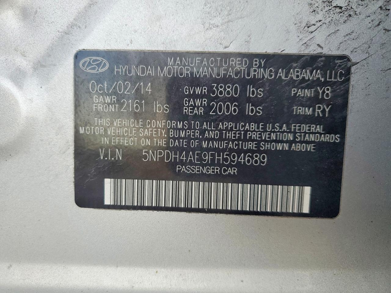 2015 HYUNDAI ELANTRA SE photo 12