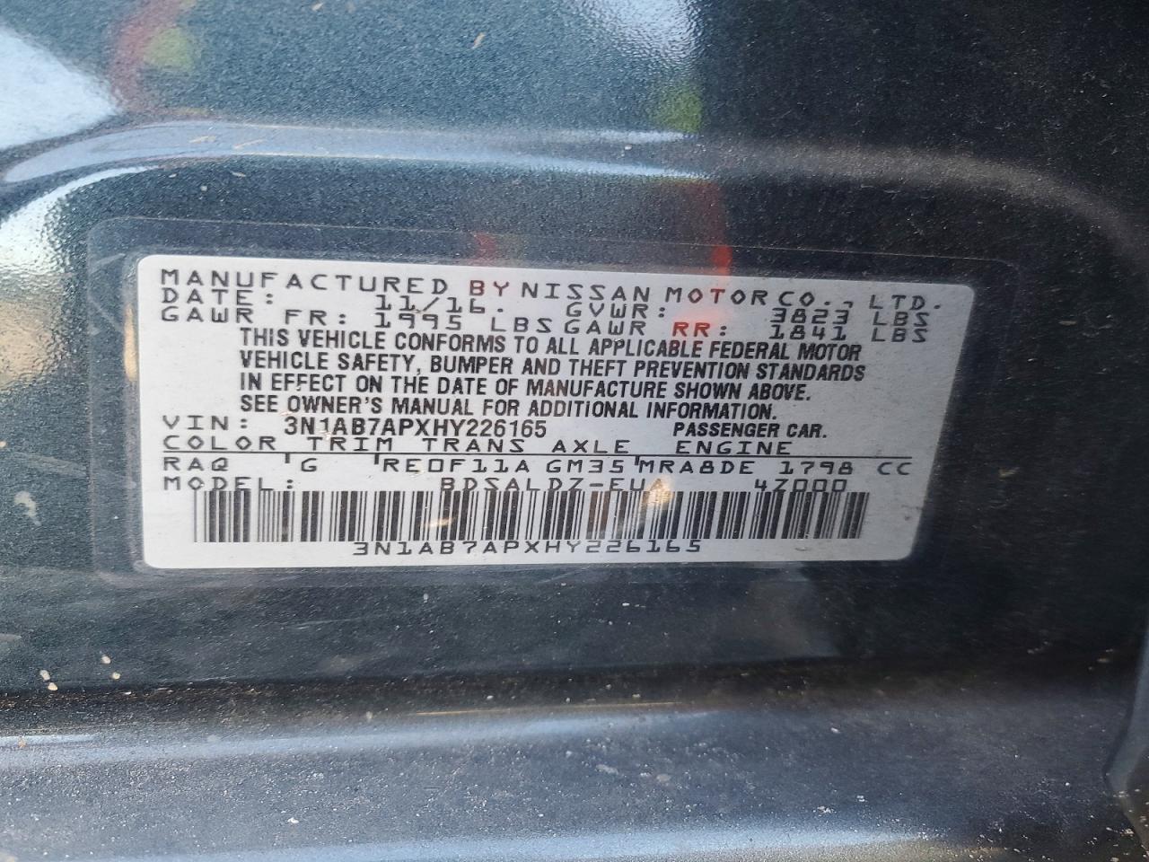 2017 NISSAN SENTRA S photo 12