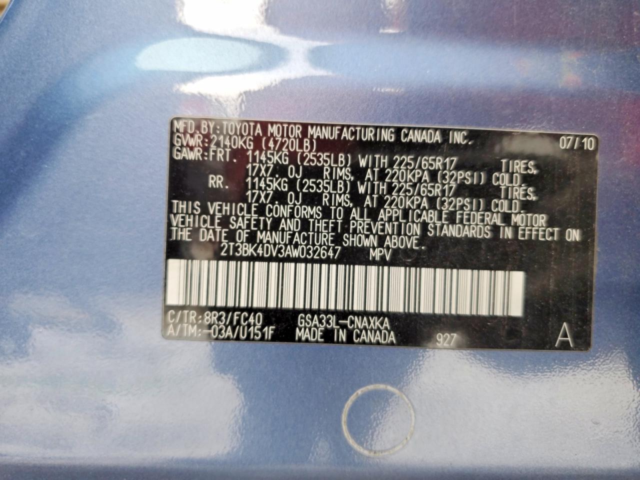 2010 TOYOTA RAV4 photo 12