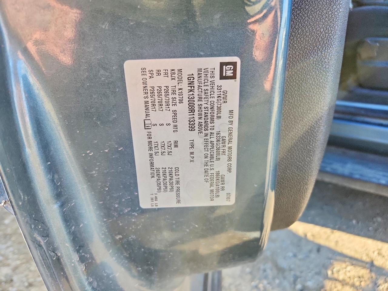 2008 CHEVROLET TAHOE K1500 photo 14