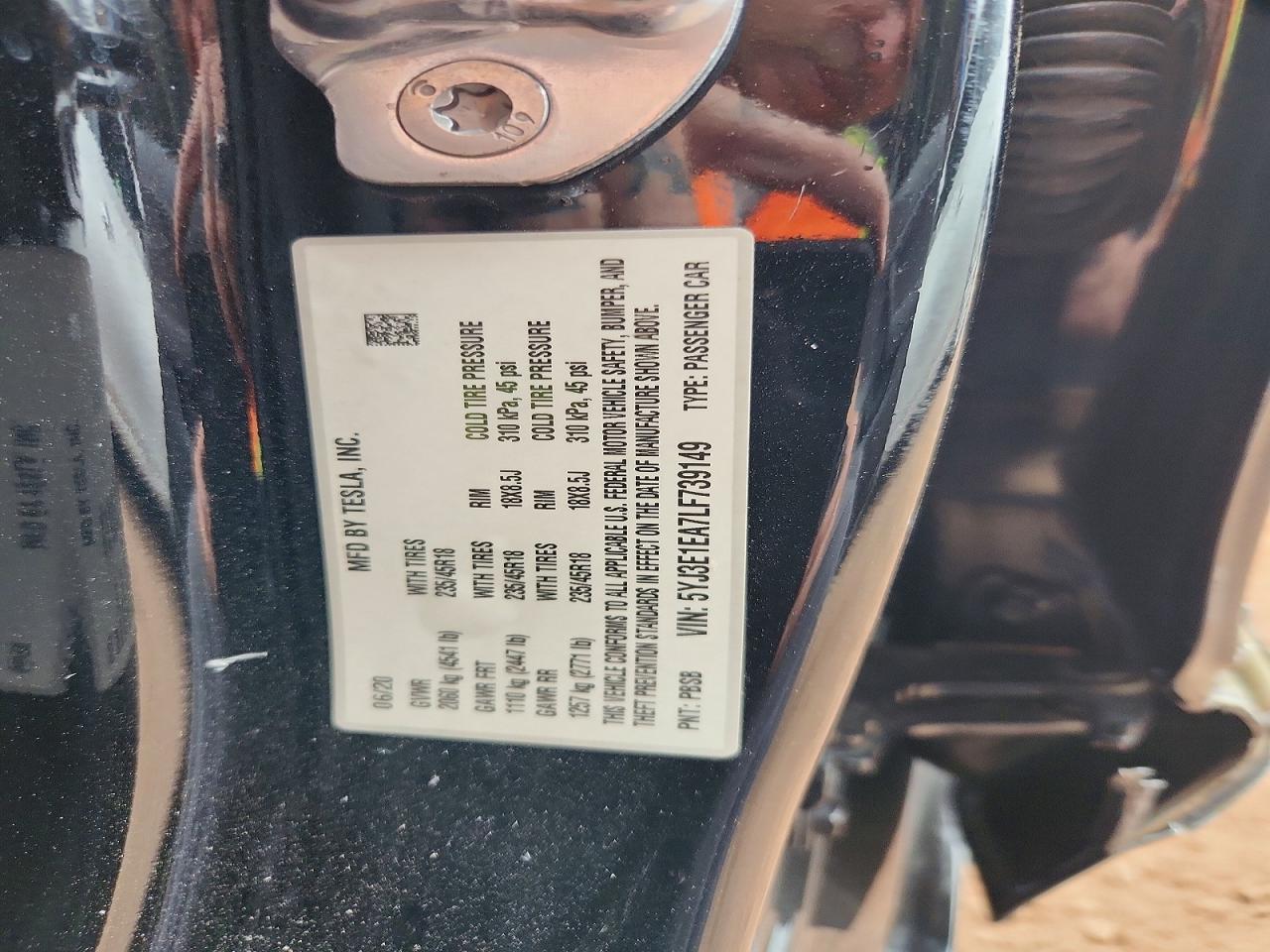 2020 TESLA MODEL 3 photo 13