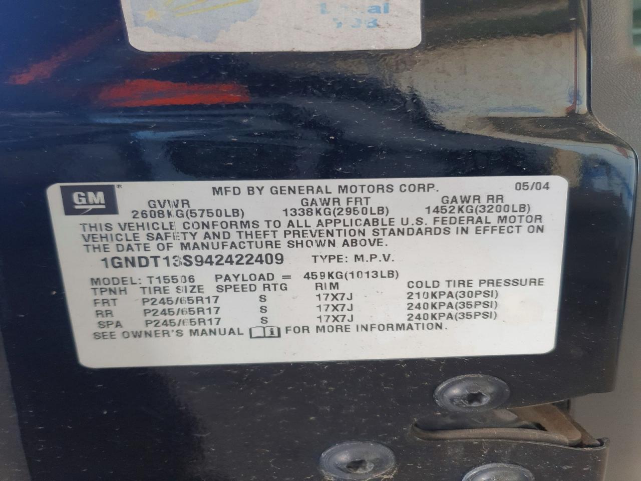 2004 CHEVROLET TRAILBLAZER LS photo 12
