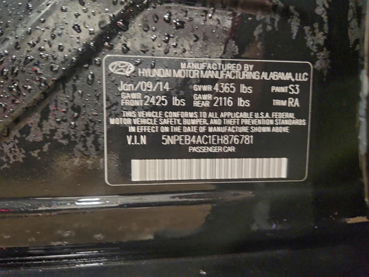 2014 HYUNDAI SONATA GLS photo 12