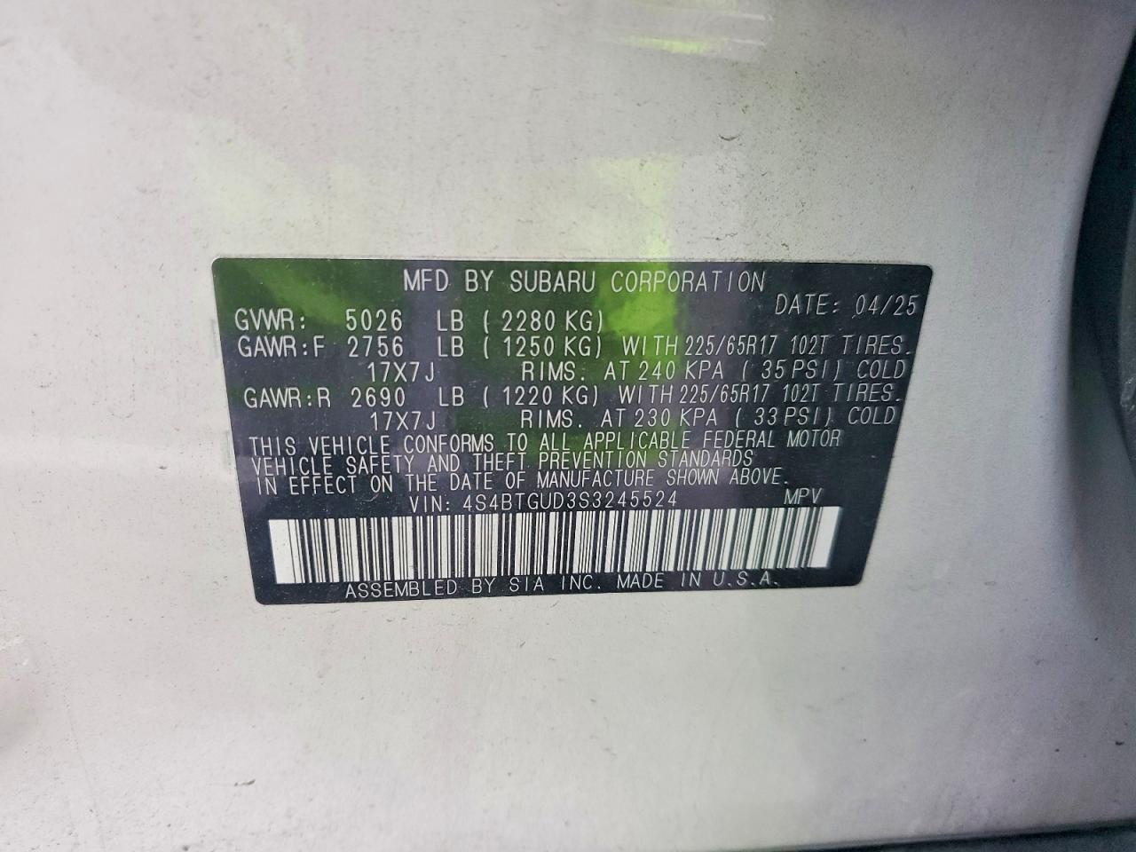 2025 SUBARU OUTBACK WILDERNESS photo 14