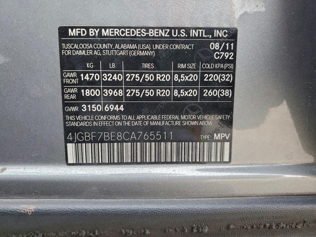 2012 MERCEDES-BENZ GL 450 4MATIC photo 13