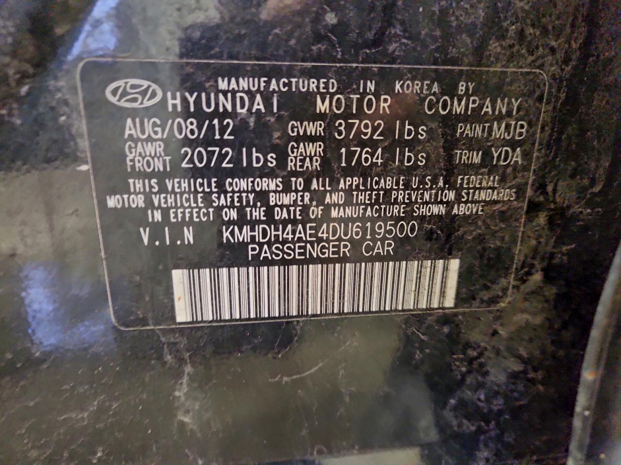 2013 HYUNDAI ELANTRA GLS photo 12