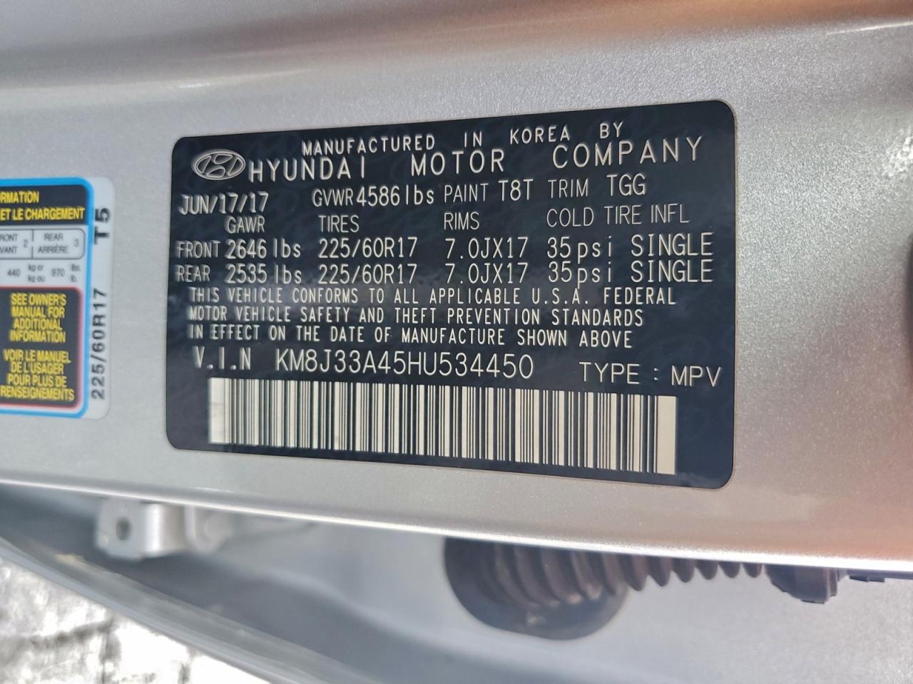 2017 HYUNDAI TUCSON LIMITED photo 13