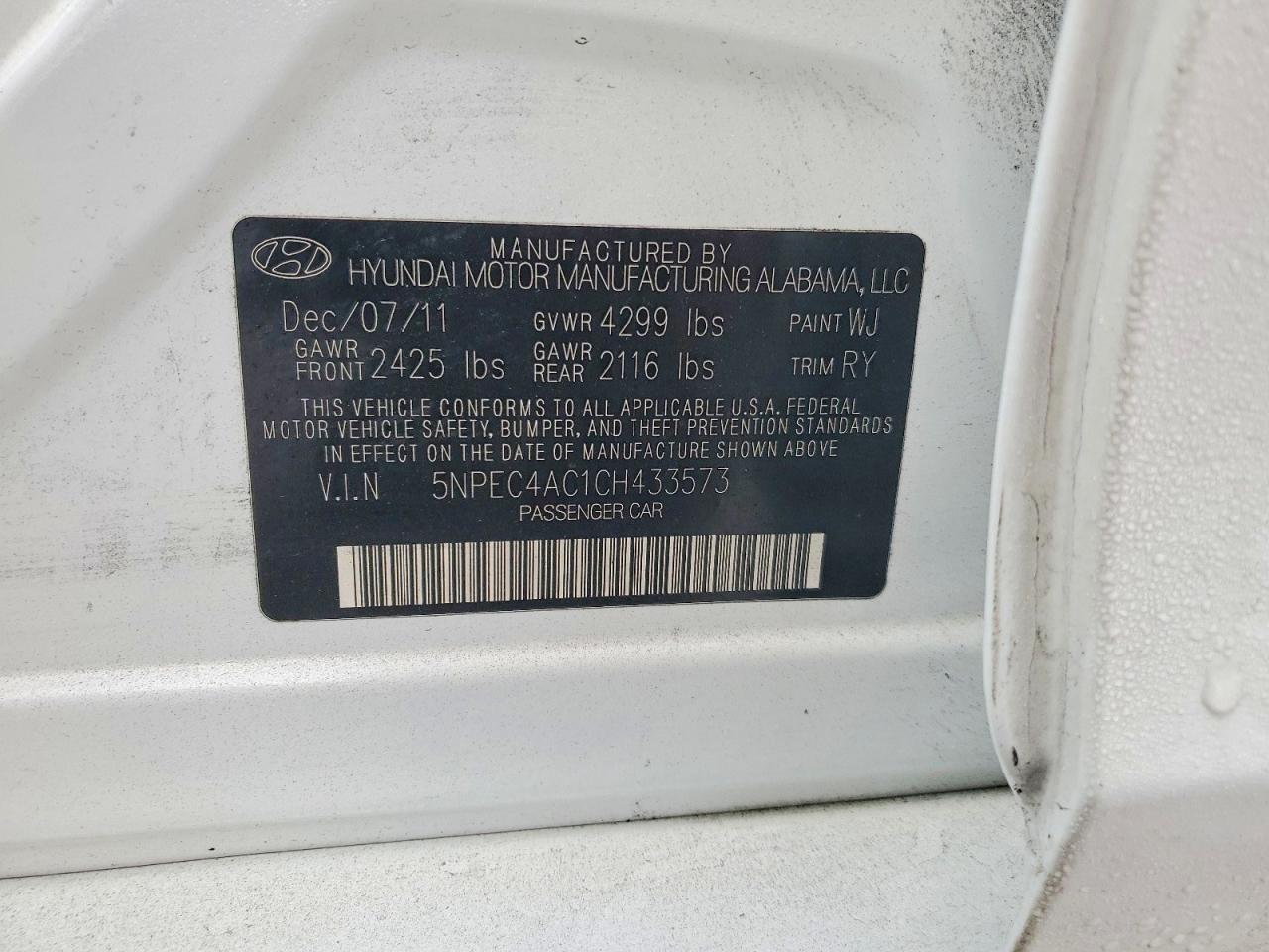 2012 HYUNDAI SONATA SE photo 12