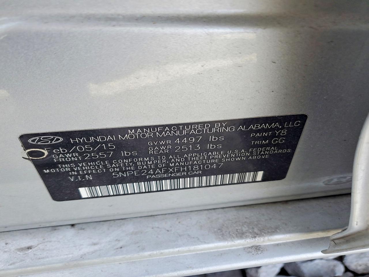 2015 HYUNDAI SONATA SE photo 12