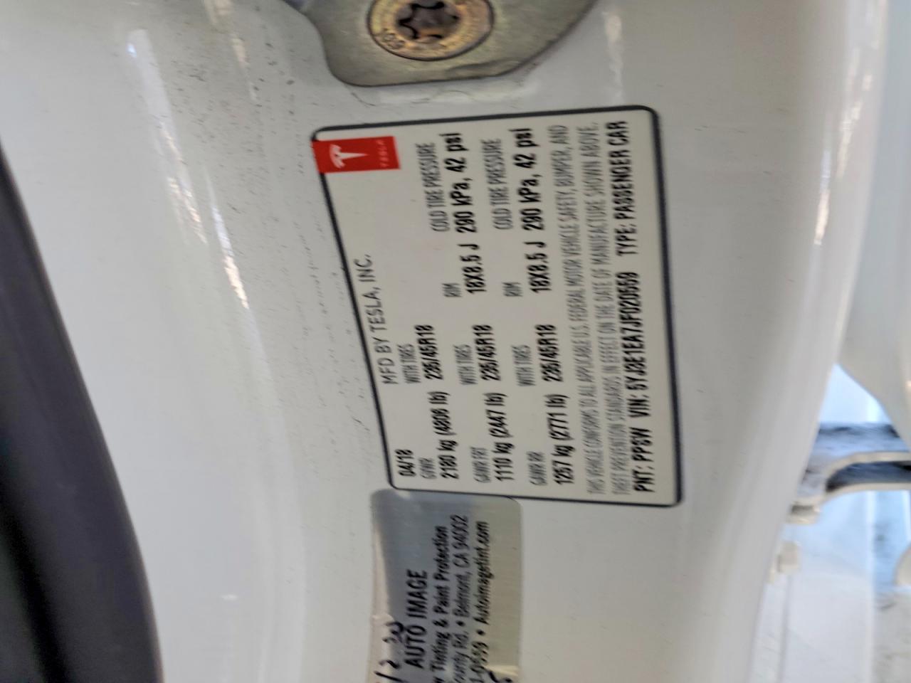 2018 TESLA MODEL 3 photo 12