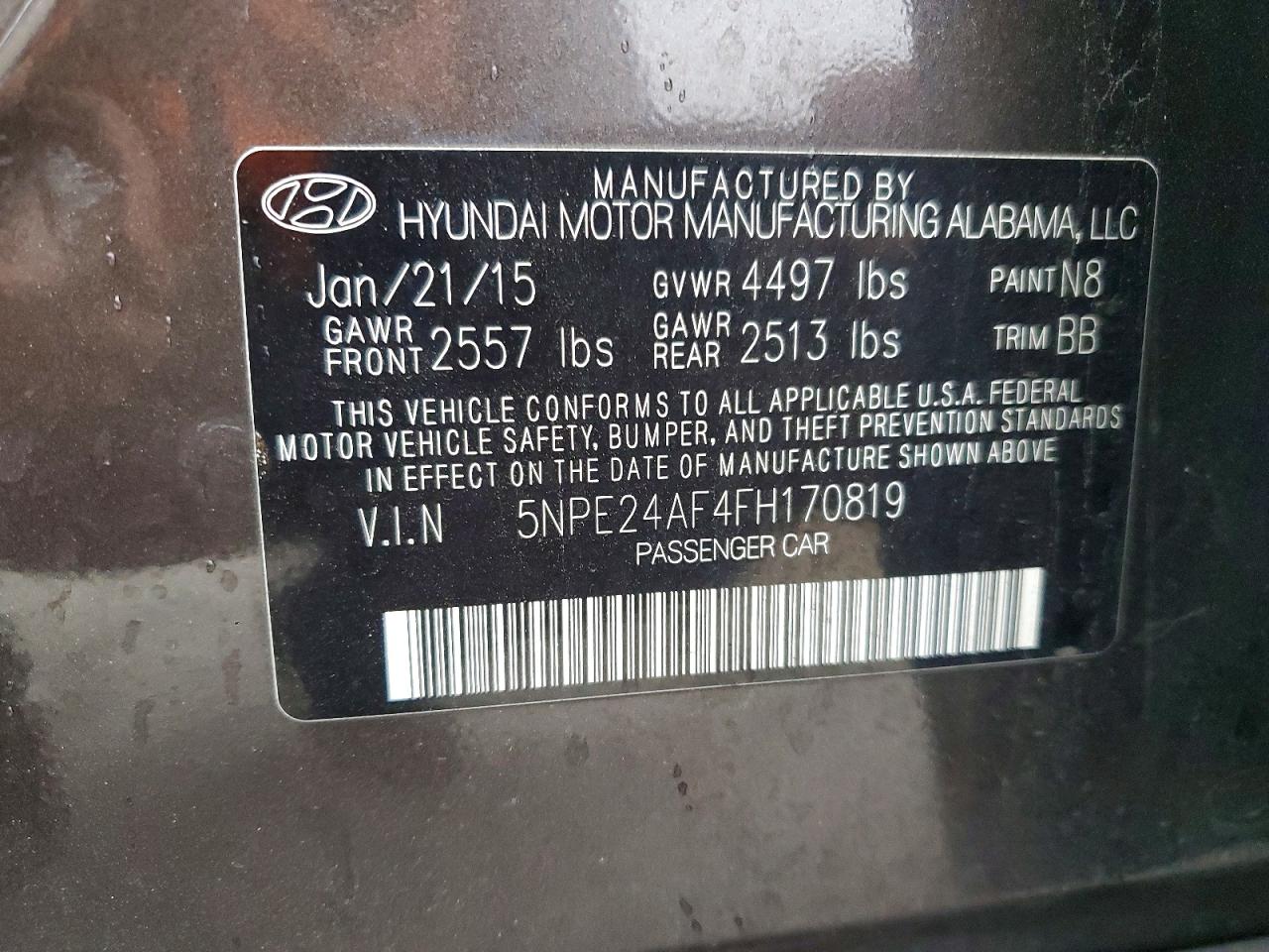 2015 HYUNDAI SONATA SE photo 12