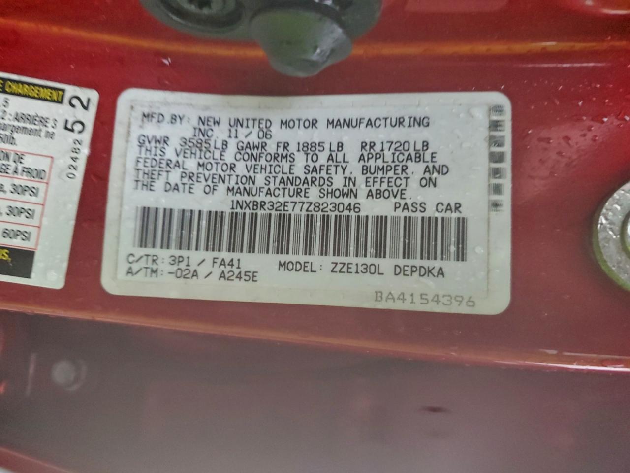 2007 TOYOTA COROLLA CE photo 12