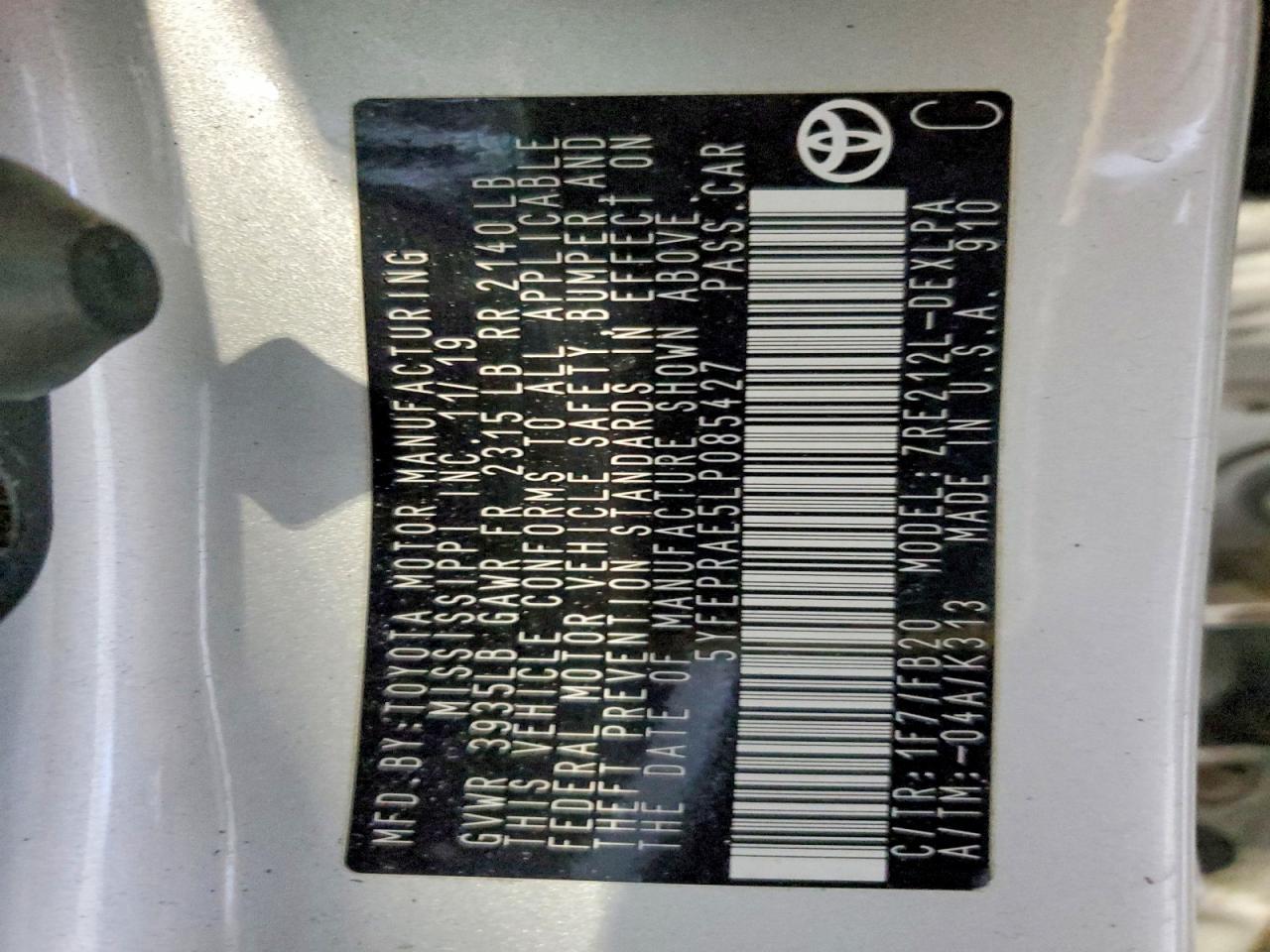 2020 TOYOTA COROLLA LE photo 25