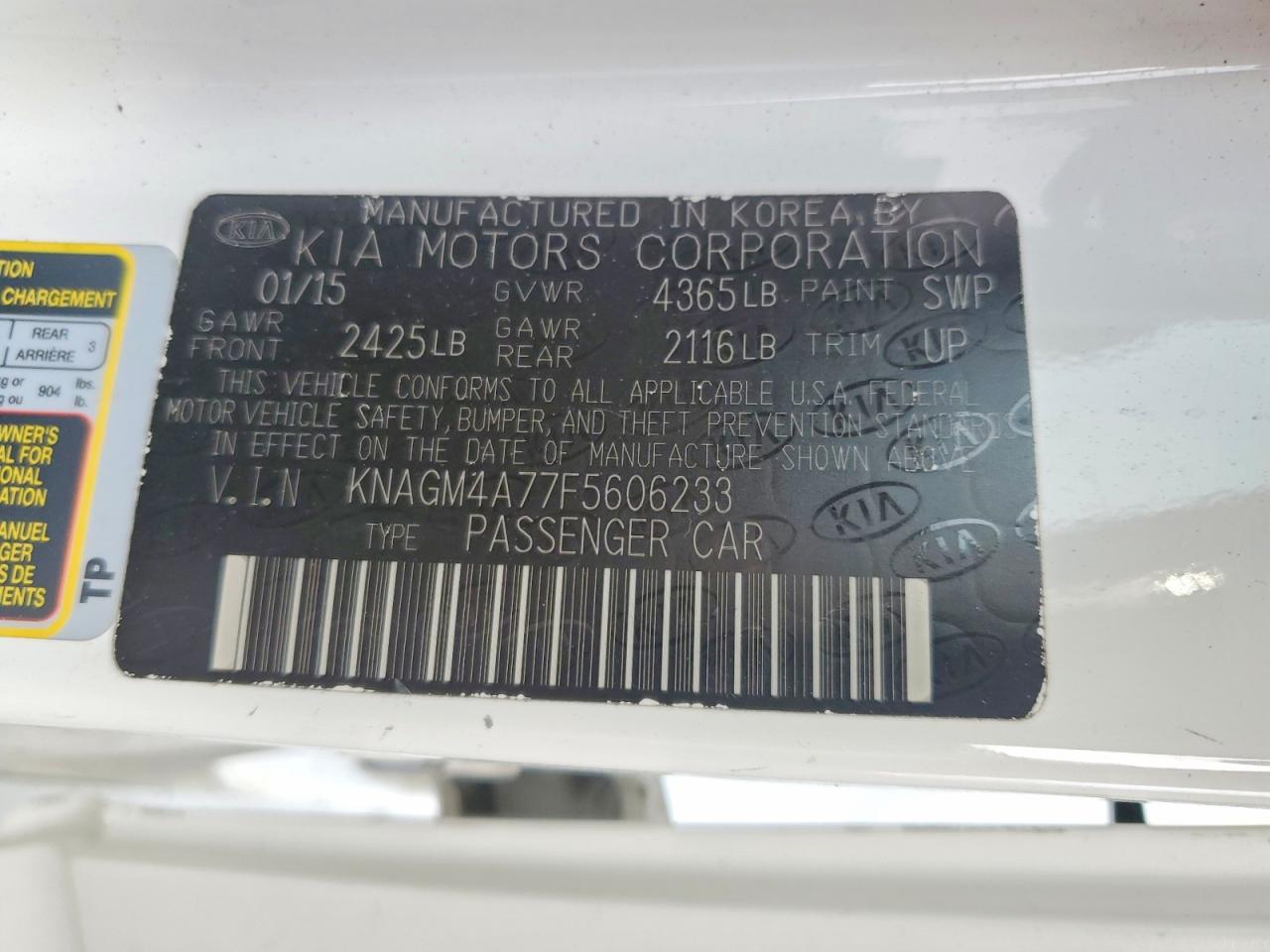 2015 KIA OPTIMA LX photo 13