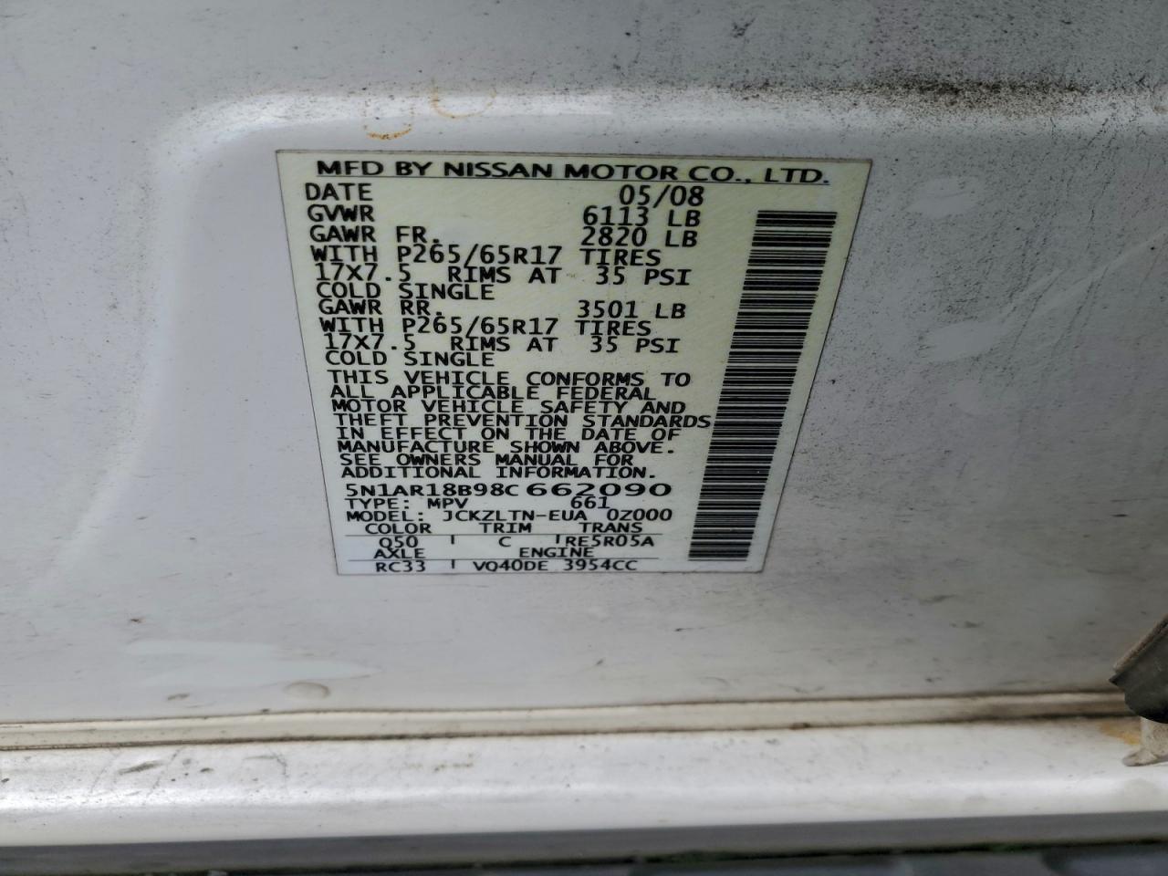 2008 NISSAN PATHFINDER S photo 25