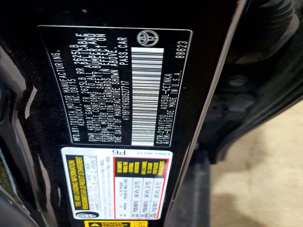 2016 TOYOTA CAMRY LE photo 12