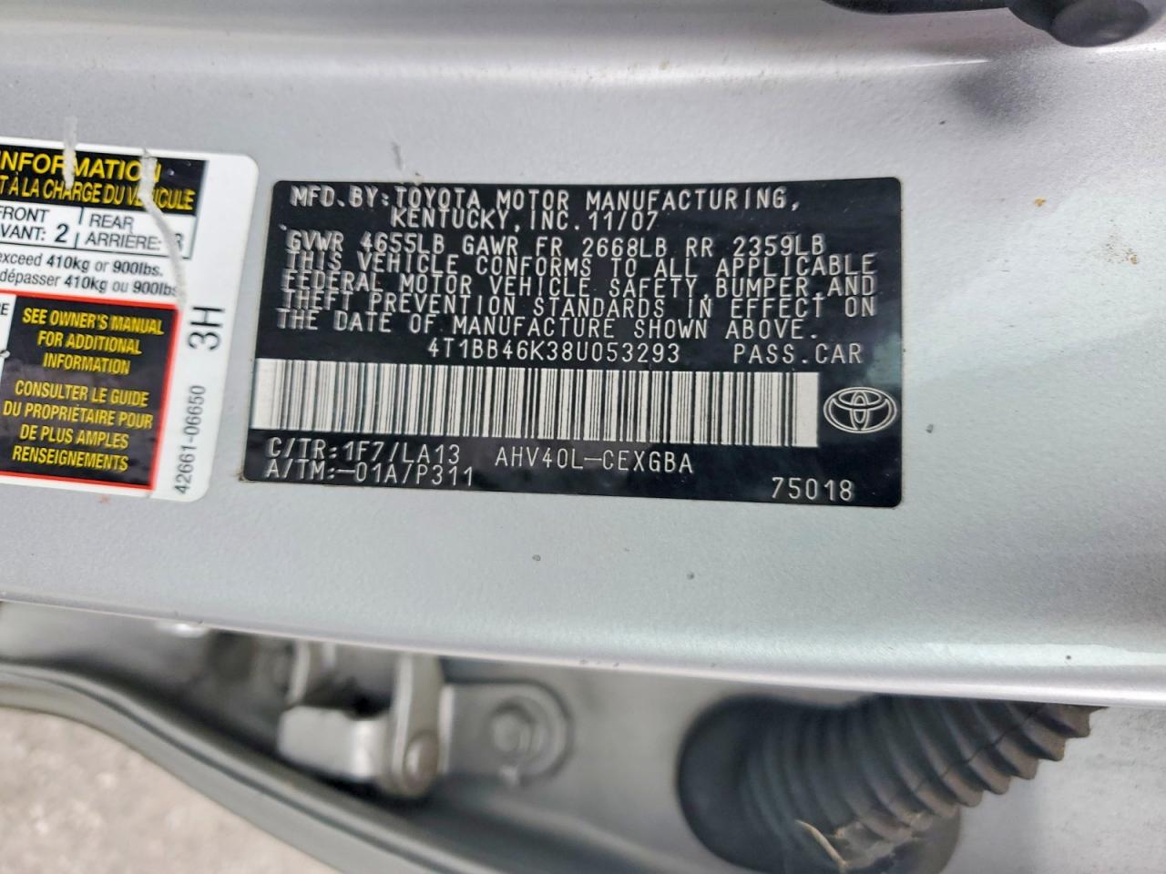 2008 TOYOTA CAMRY HYBRID photo 13