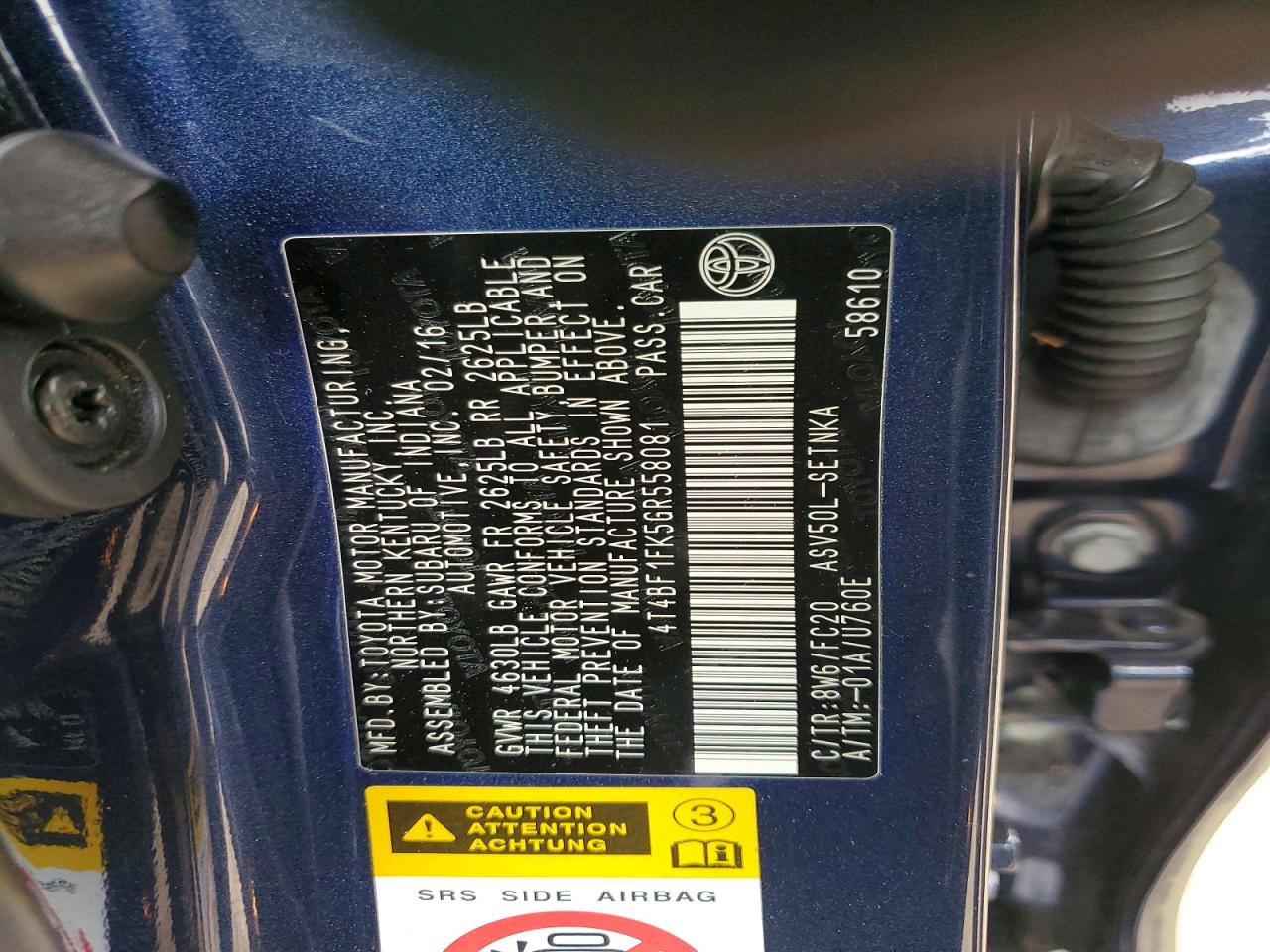 2016 TOYOTA CAMRY LE photo 12