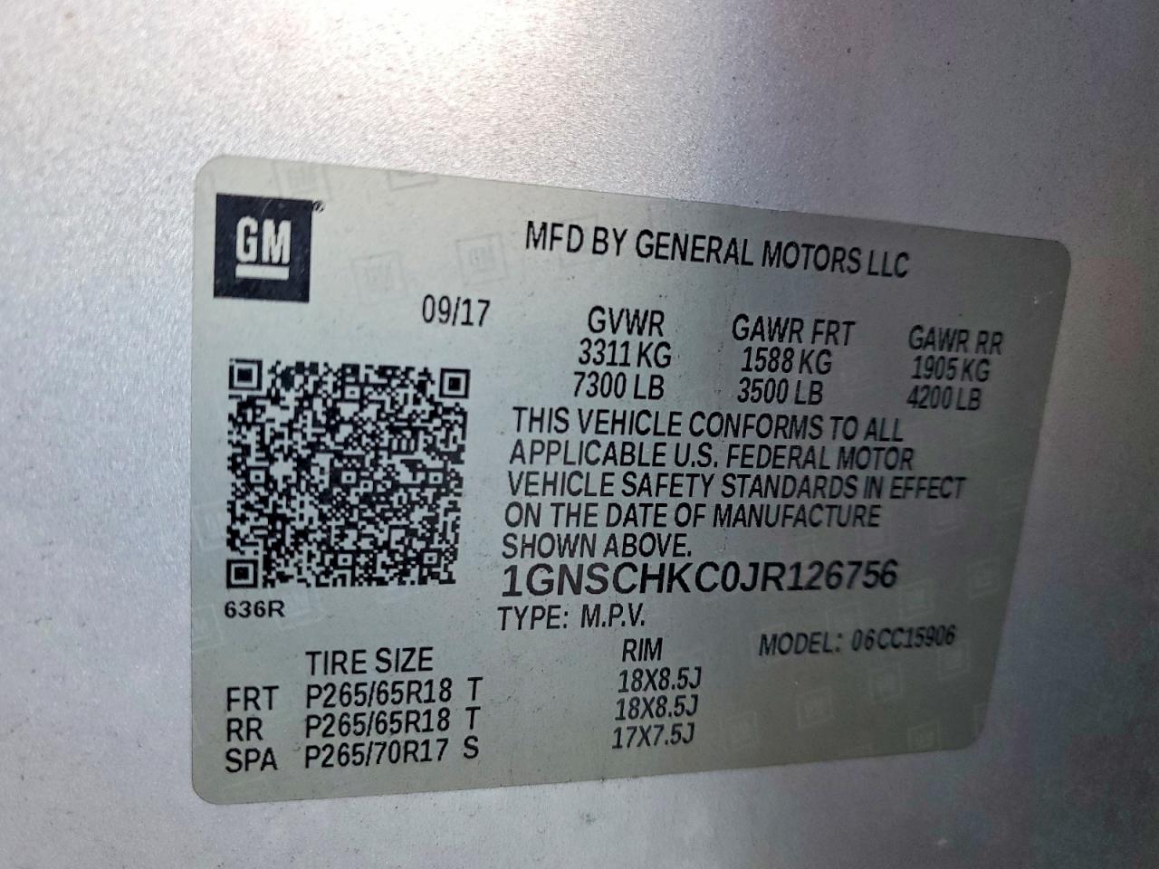 2018 CHEVROLET SUBURBAN C1500 LT photo 37