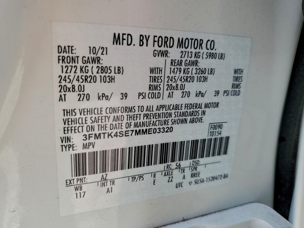 2021 FORD MUSTANG MACH-E GT photo 34