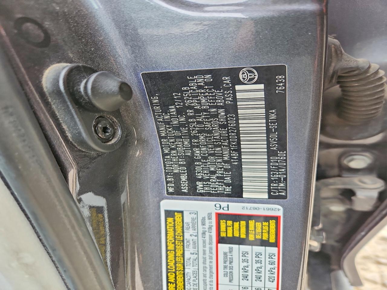 2013 TOYOTA CAMRY L photo 23
