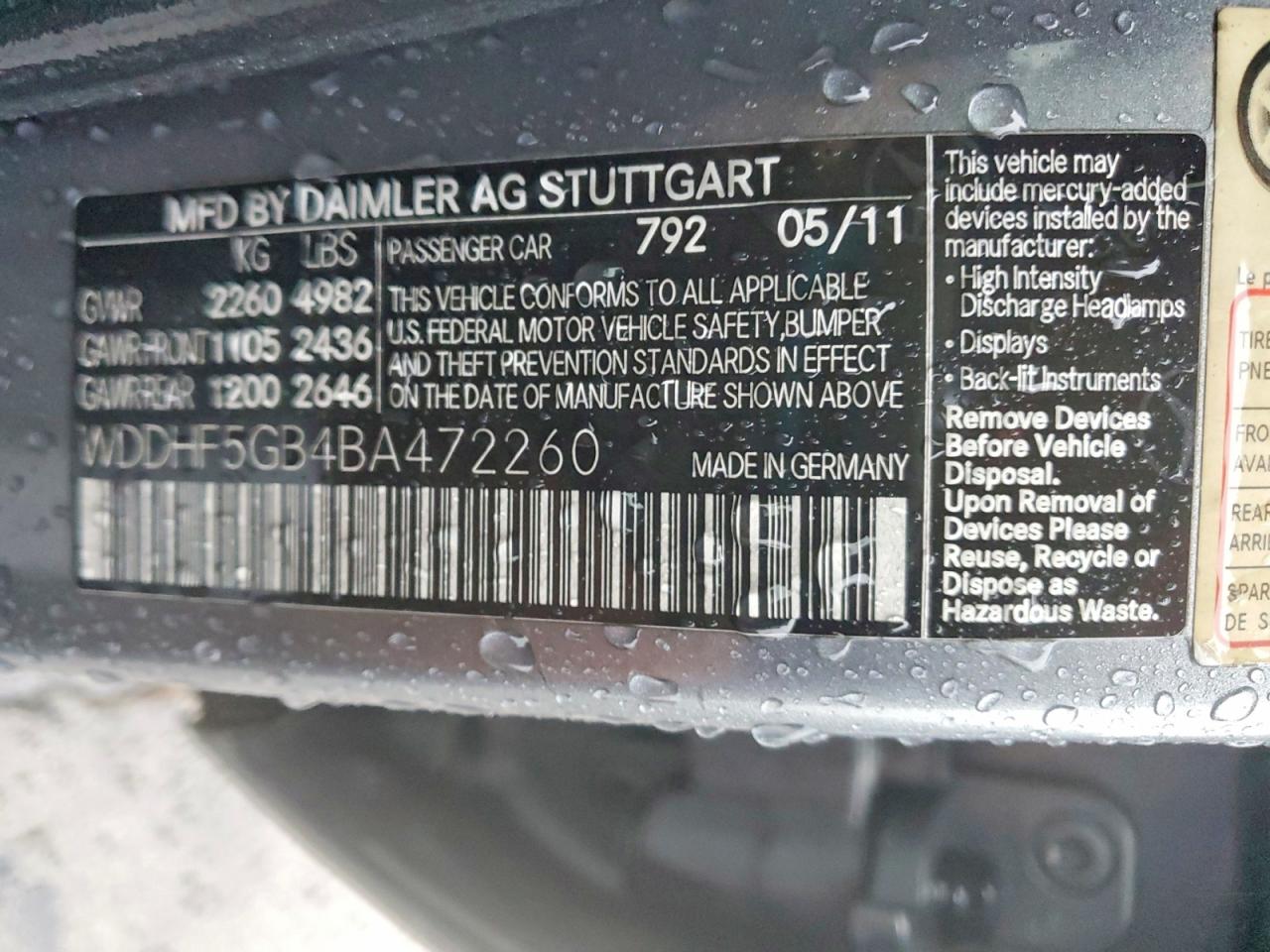 2011 MERCEDES-BENZ E 350 photo 13