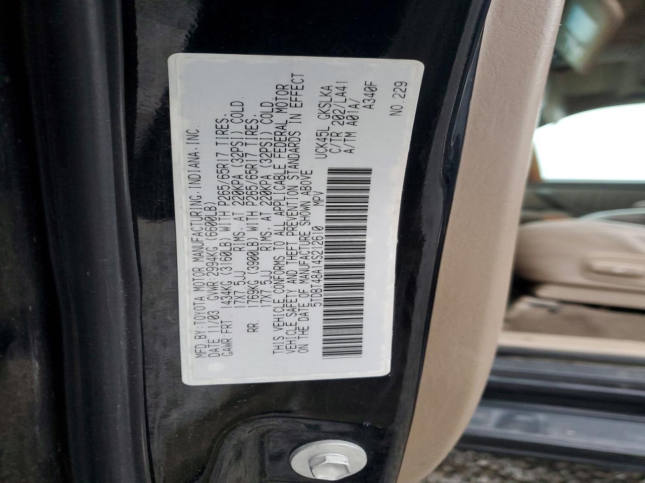 2004 TOYOTA SEQUOIA LIMITED photo 13
