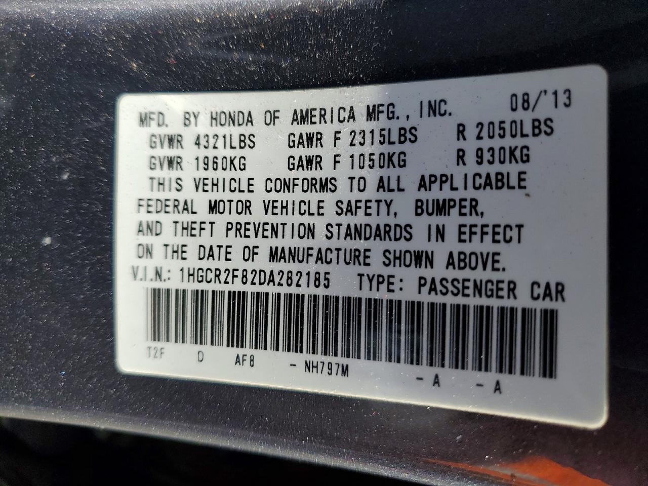 2013 HONDA ACCORD EXL photo 12