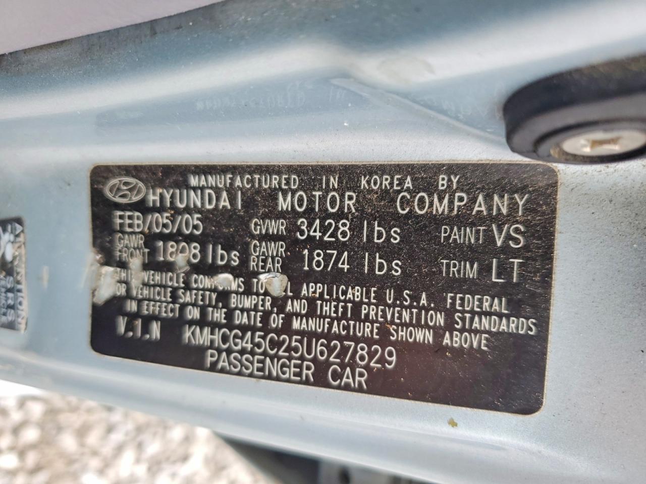 2005 HYUNDAI ACCENT GL photo 12