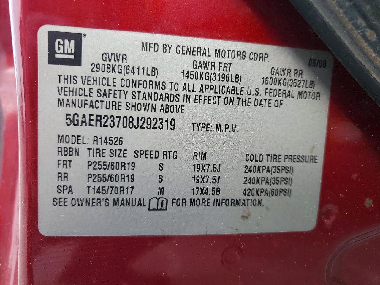 2008 BUICK ENCLAVE CXL photo 14