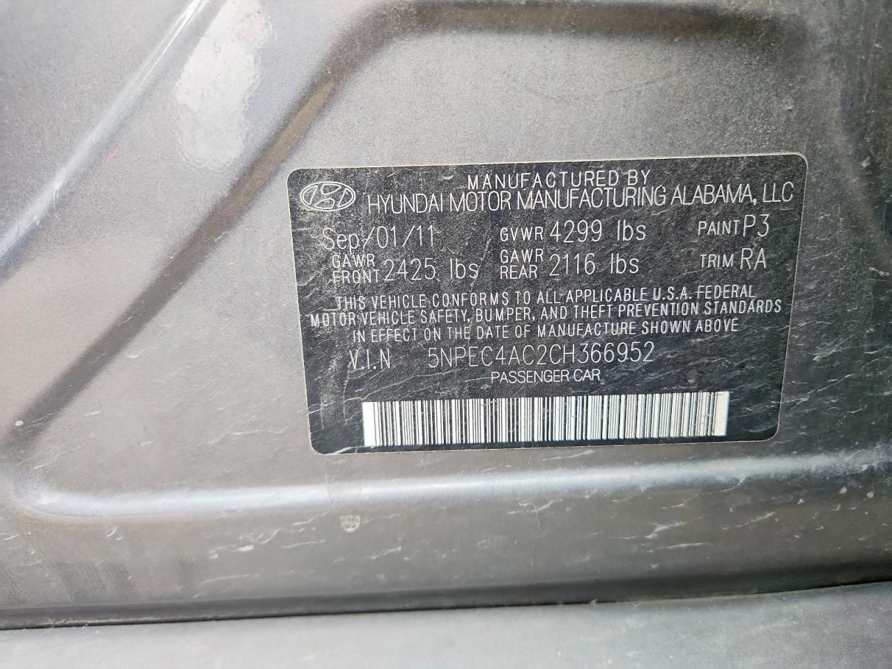 2012 HYUNDAI SONATA SE photo 12