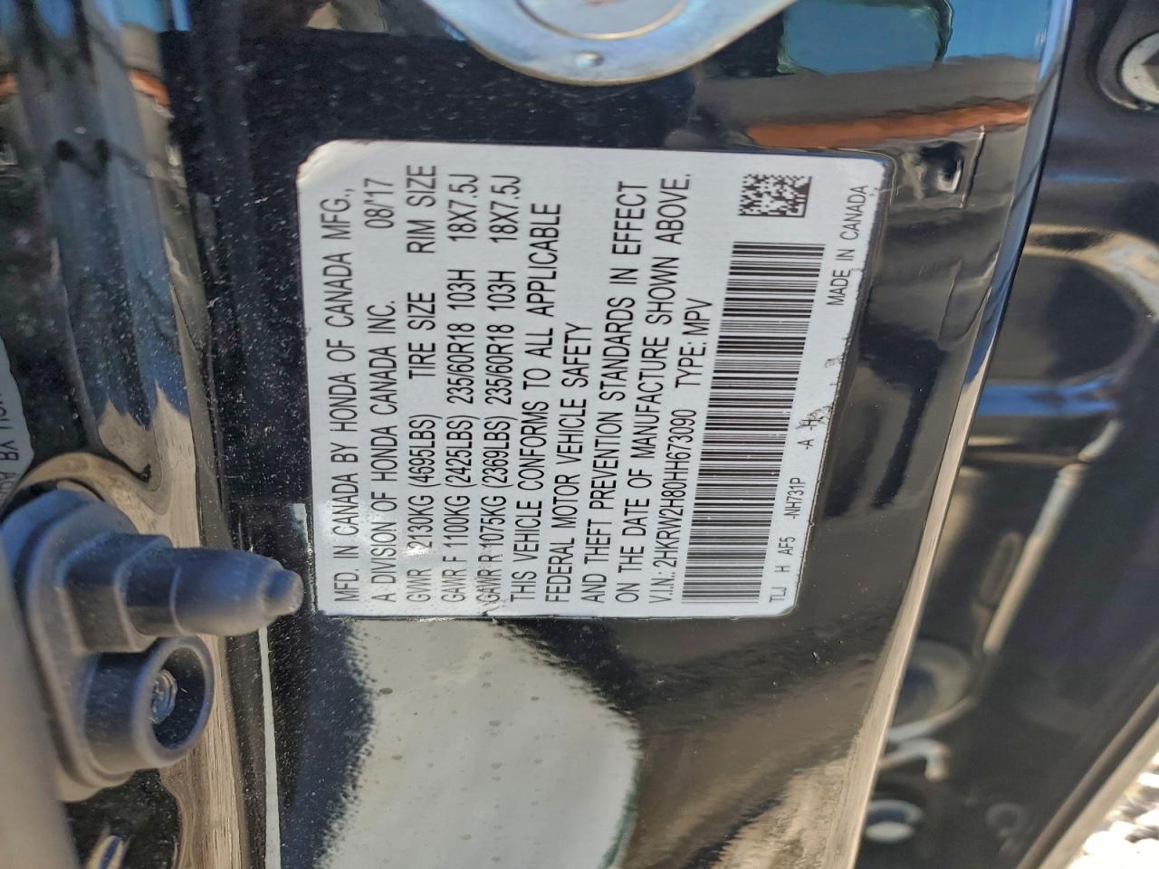 2017 HONDA CR-V EXL photo 14