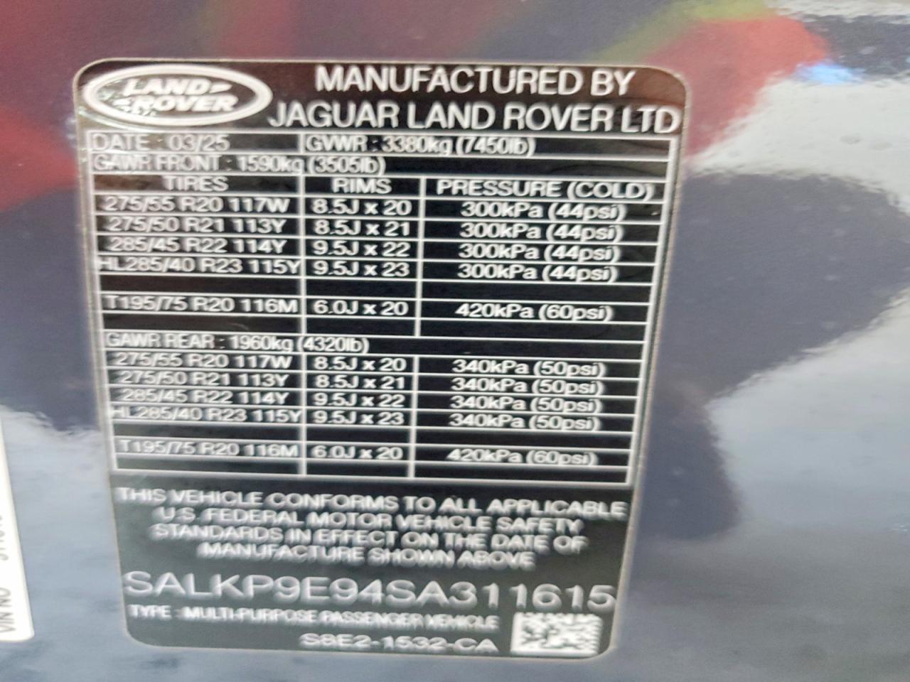 2025 LAND ROVER RANGE ROVER SE photo 13
