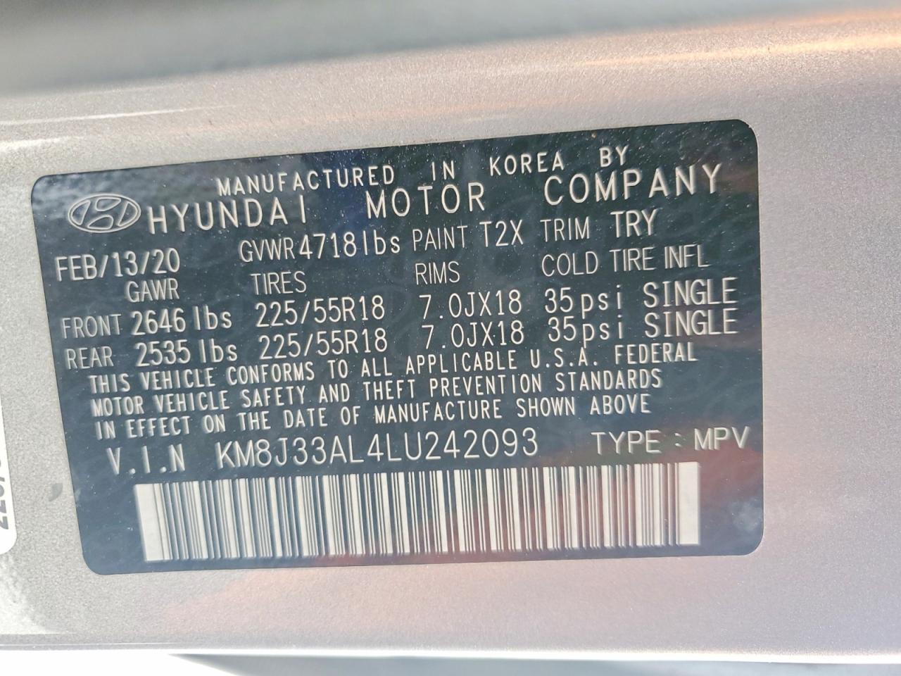 2020 HYUNDAI TUCSON LIMITED photo 37