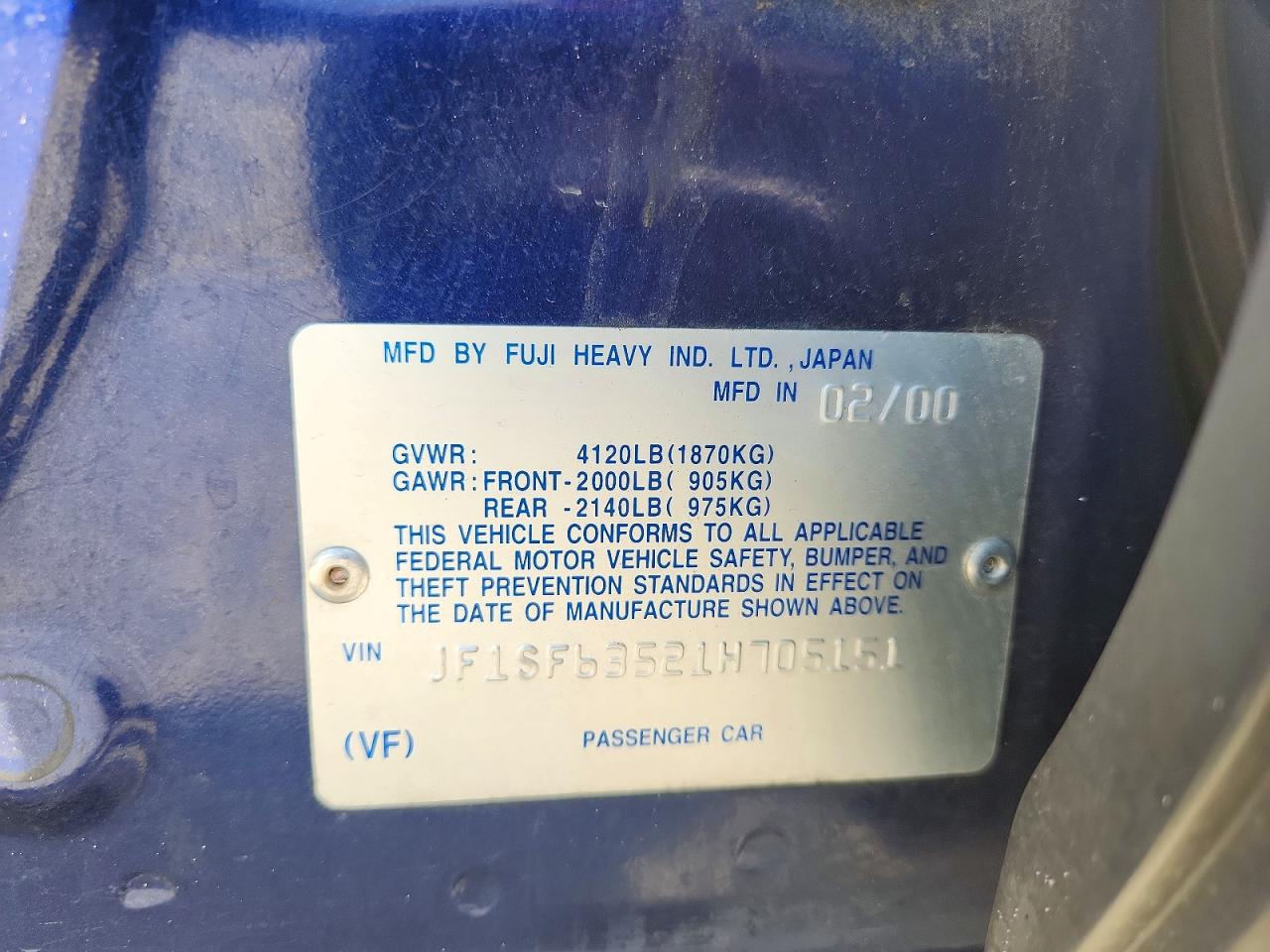 2001 SUBARU FORESTER L photo 13