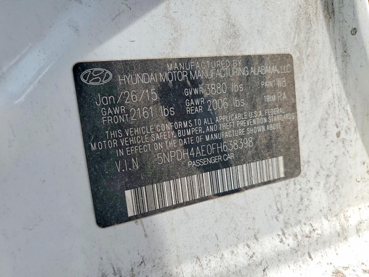 2015 HYUNDAI ELANTRA SE photo 12