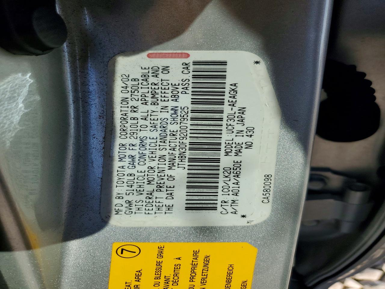 2002 LEXUS LS 430 photo 12