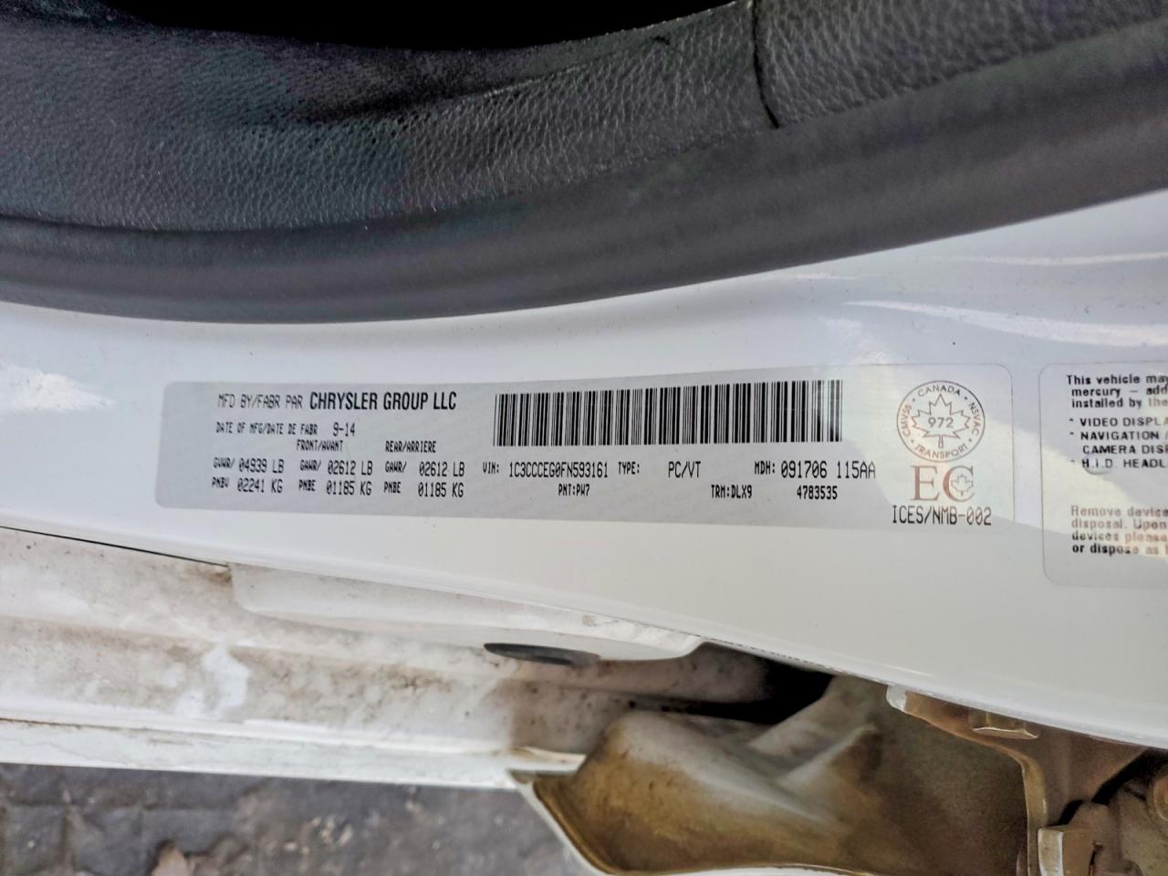 2015 CHRYSLER 200 C photo 12