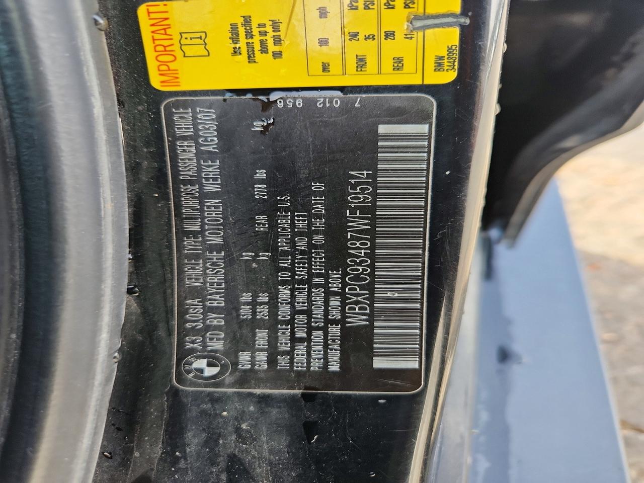 2007 BMW X3 3.0SI photo 13